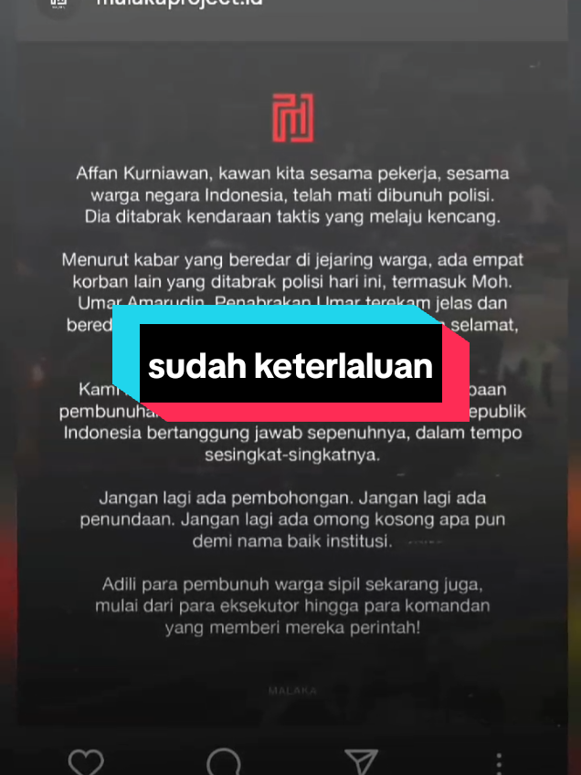 Ini sudah sangat keterlaluan! kita benar benar melihatnya! #ferryirwandi #malakaproject #demodpr #usuttuntas #viral 