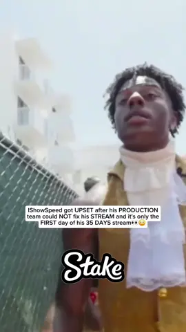 Ishowspeed got UPSET after his PRODUCTION team could NOT fix his STREAM and its only the FIRST day of his 35 DAYS stream👀😳#ishowspeed #fyp #viral #trending 