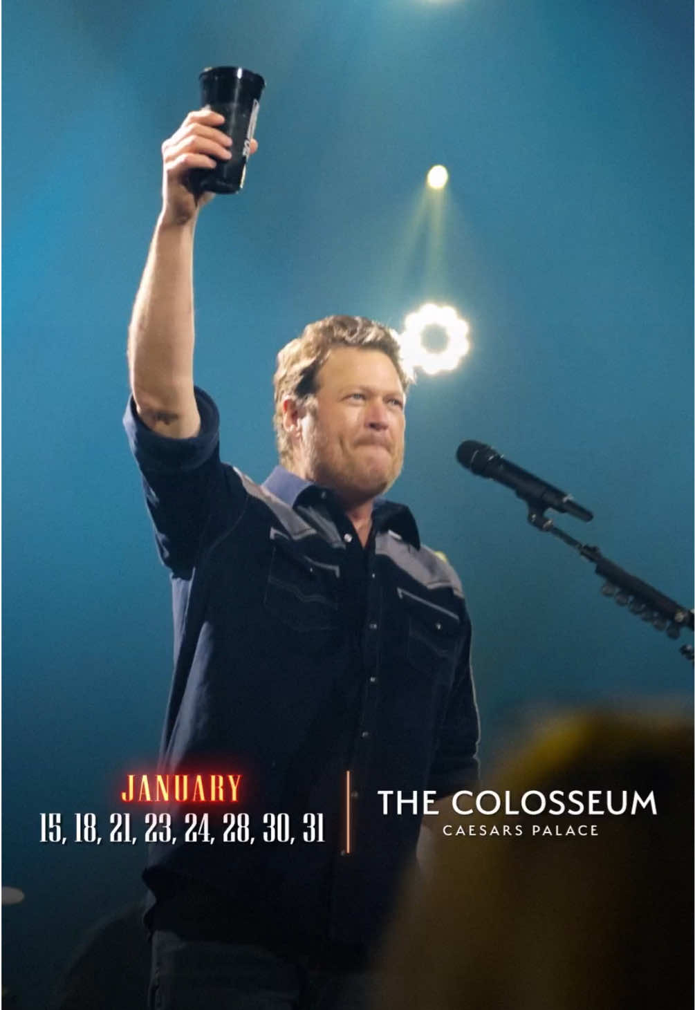 Vegas we are back baby!!!! Who’s ready to go? Get your tickets now at blakeshelton.com/vegas and I’ll see y’all back at The Colosseum at @Caesars Palace this January! #livemusic #OnTour #countrymusic 