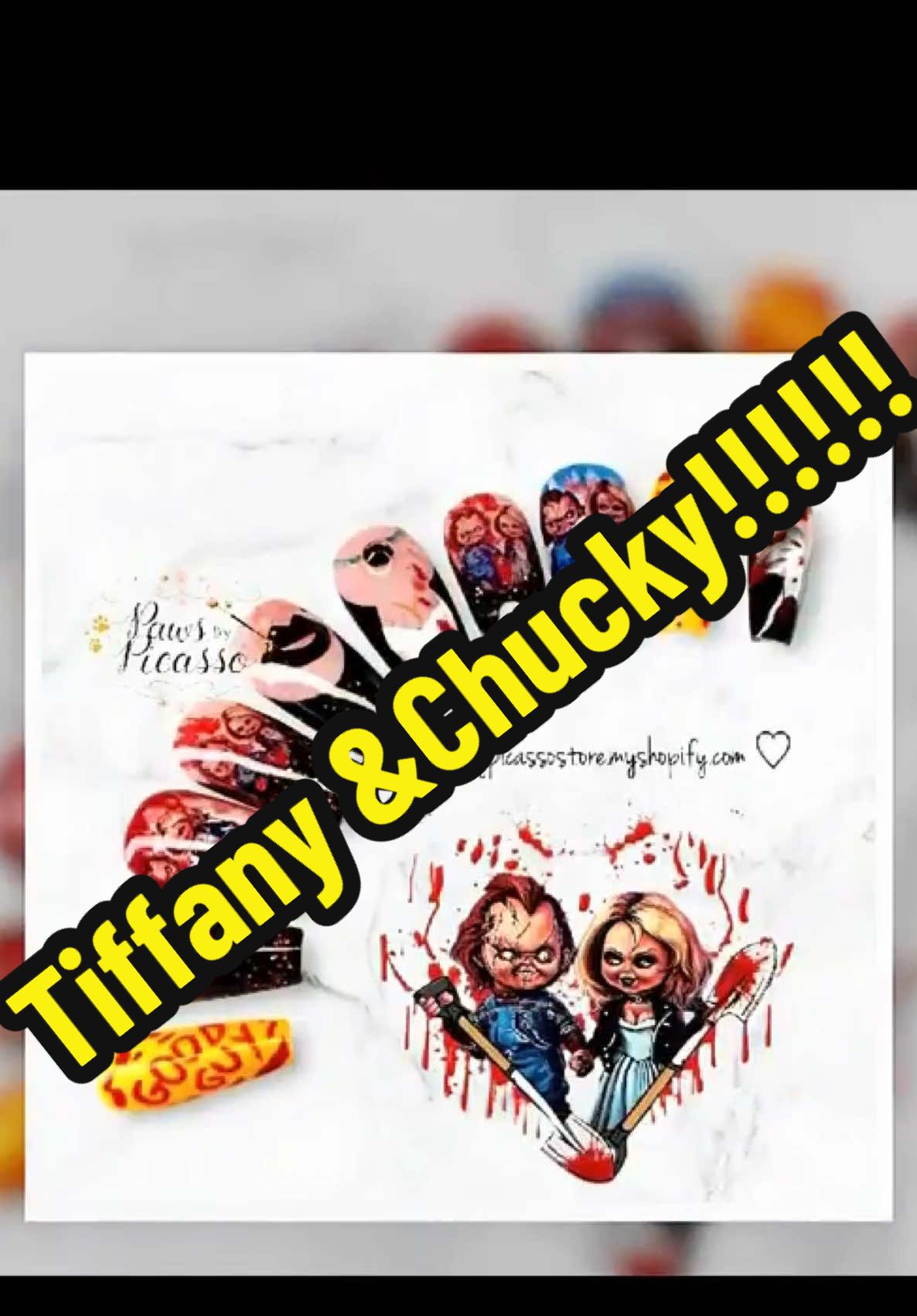 Last but certainly not least the most toxic Horror couple….. she slayed it w these nails @Paws By Picasso #pressonnails #fyp #Horror #trending #chucky 