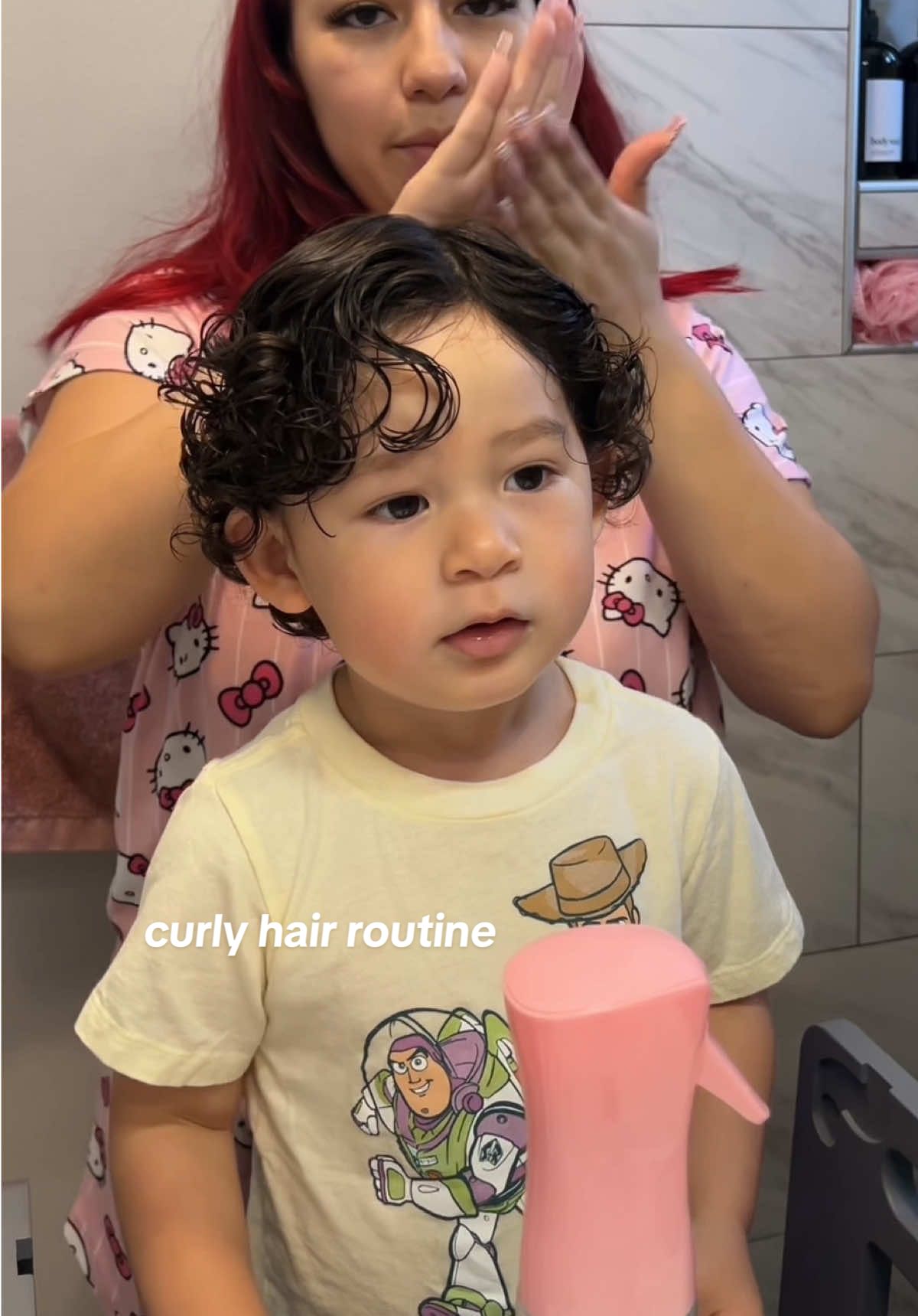 finding the right curly hair routine for my toddler son took some time but we truly love these products 🩵 using Johnson’s baby no more tangles detangling spray @Cantu Beauty curling cream  #toddlersoftiktok #creatorsearchinsights 