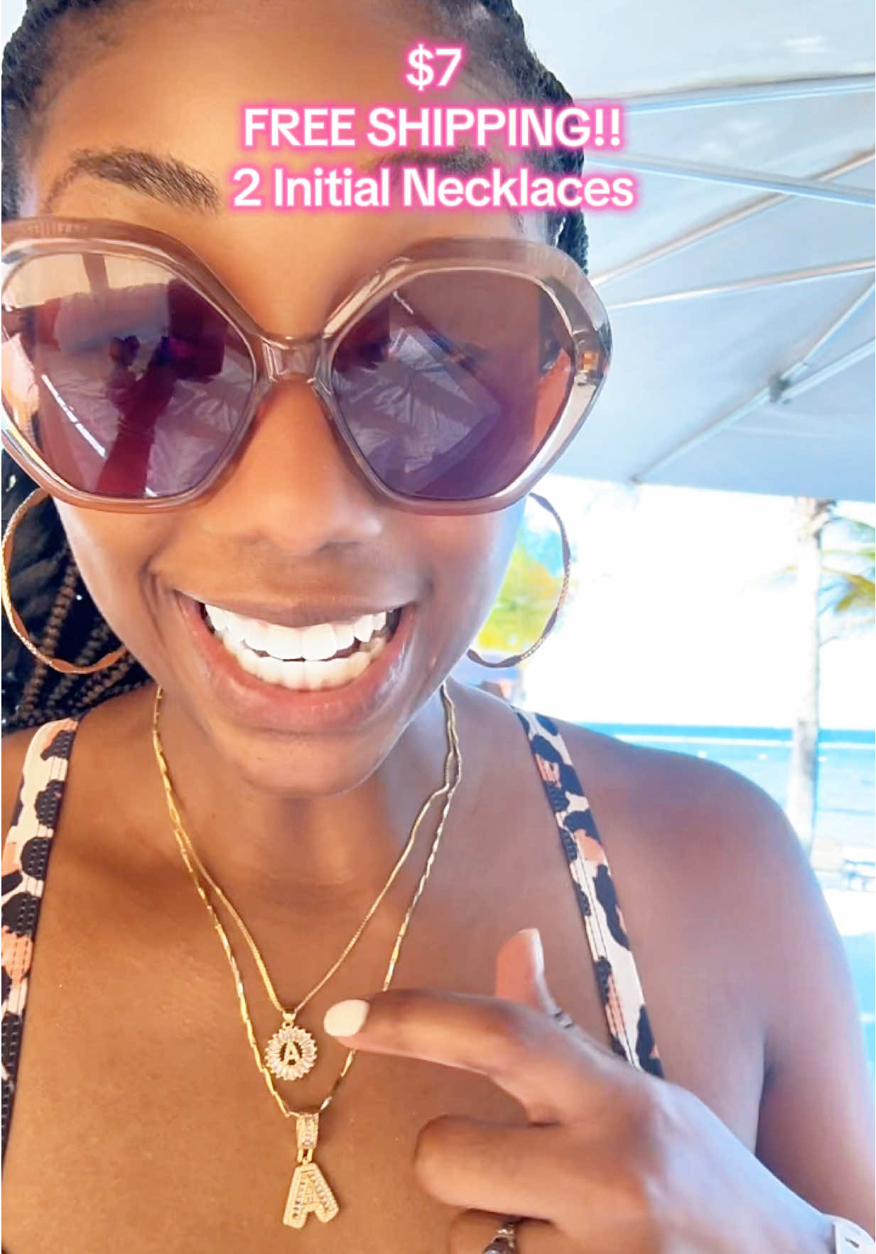 🏃🏾‍♀️ 🏃🏾‍♀️ SALE!! Yall better grab this 2 piece now!! #initialnecklace #necklace #pendantnecklace #giftsforher #giftideas 