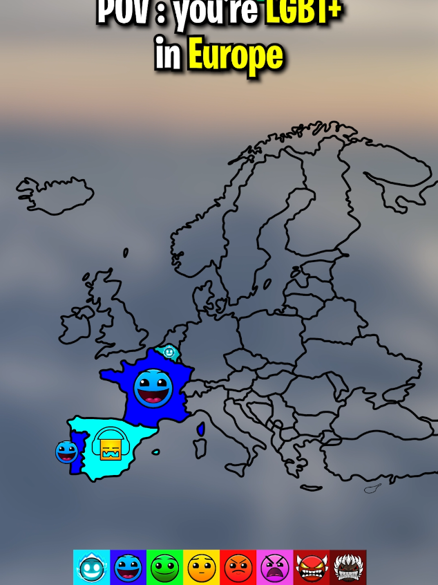 LGBTQ+ rights are widely diverse in Europe per country. 22 of the 38 countries that have legalised same-sex marriage worldwide are situated in Europe. A further ten European countries have legalised civil unions or other forms of recognition for same-sex couples, while also Several European countries do not recognise any form of same-sex unions. Marriage is defined as a union solely between a man and a woman in their constitutions  source : rainbowmap.ilga-europe.org #europe #lgbtqia #map 