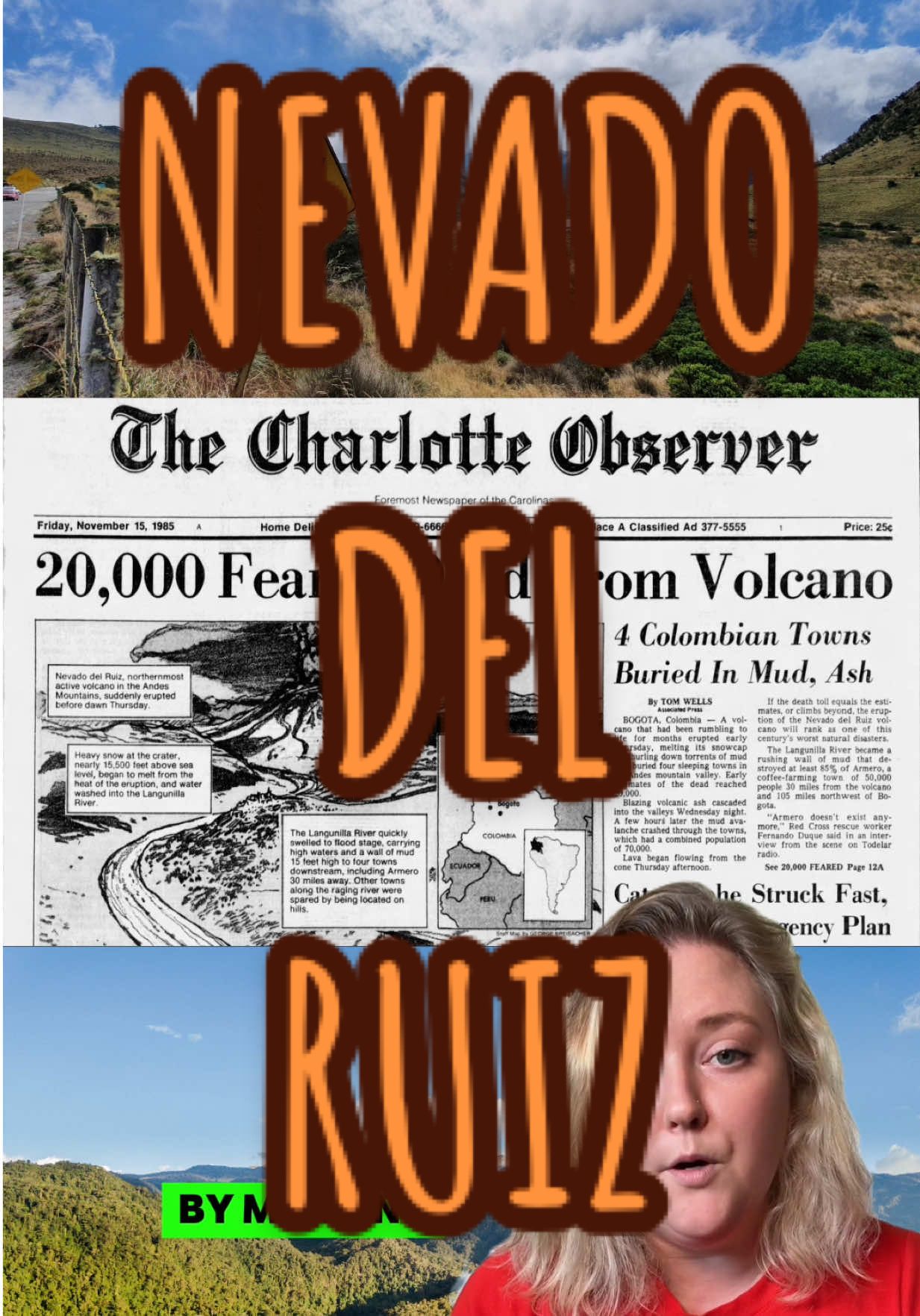Nevado del Ruiz: The 2nd worst volcanic disaster of the 20th century, and the 4th worst in the historic record. #volcano #disaster #history #geology #spookyscience 
