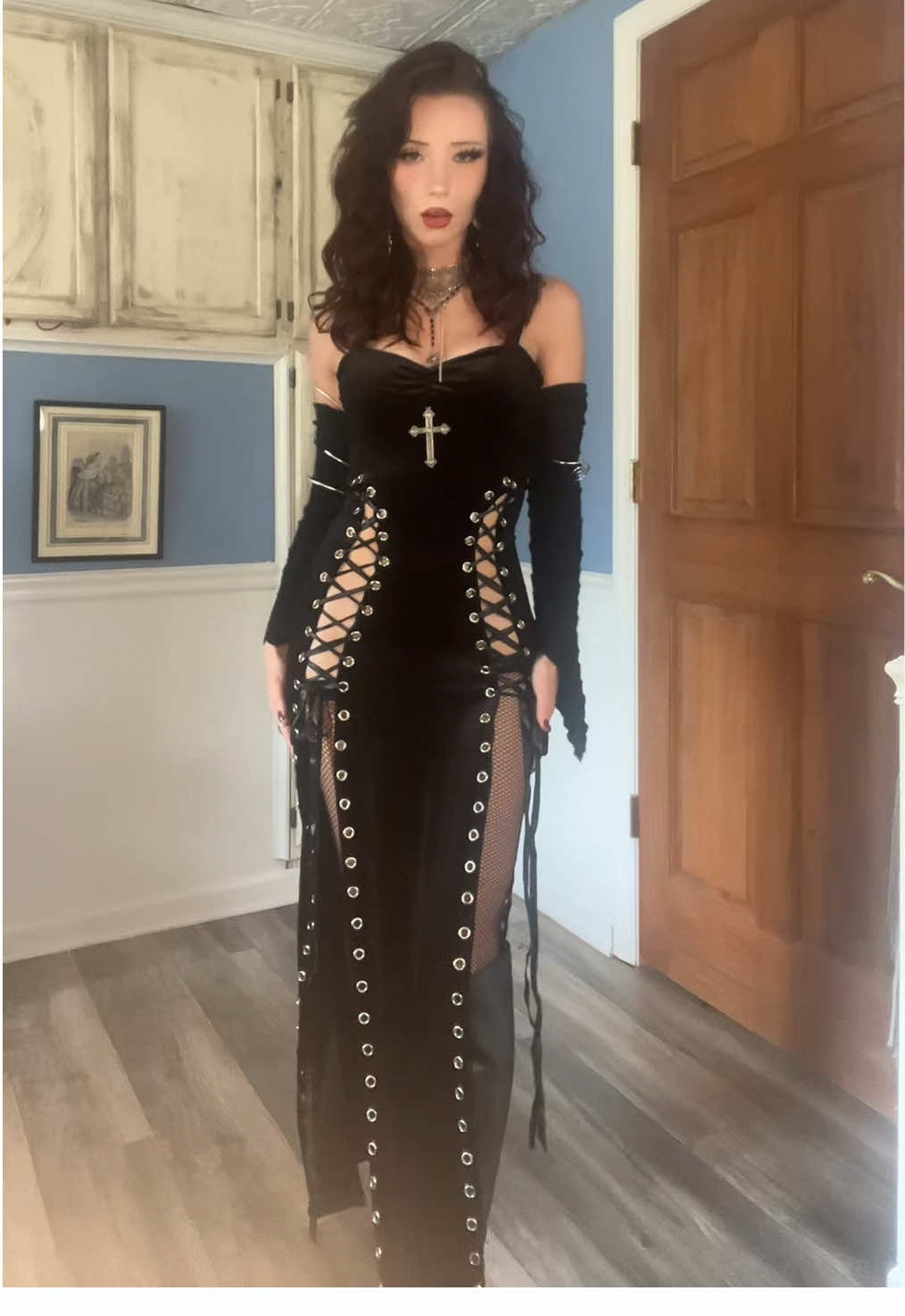 channeling spooky season with this gorgeous @STIT ⭒ ༺♰༻ ⭒ dress  #gothic #vampire #spookyseason #vampirecore #witch 