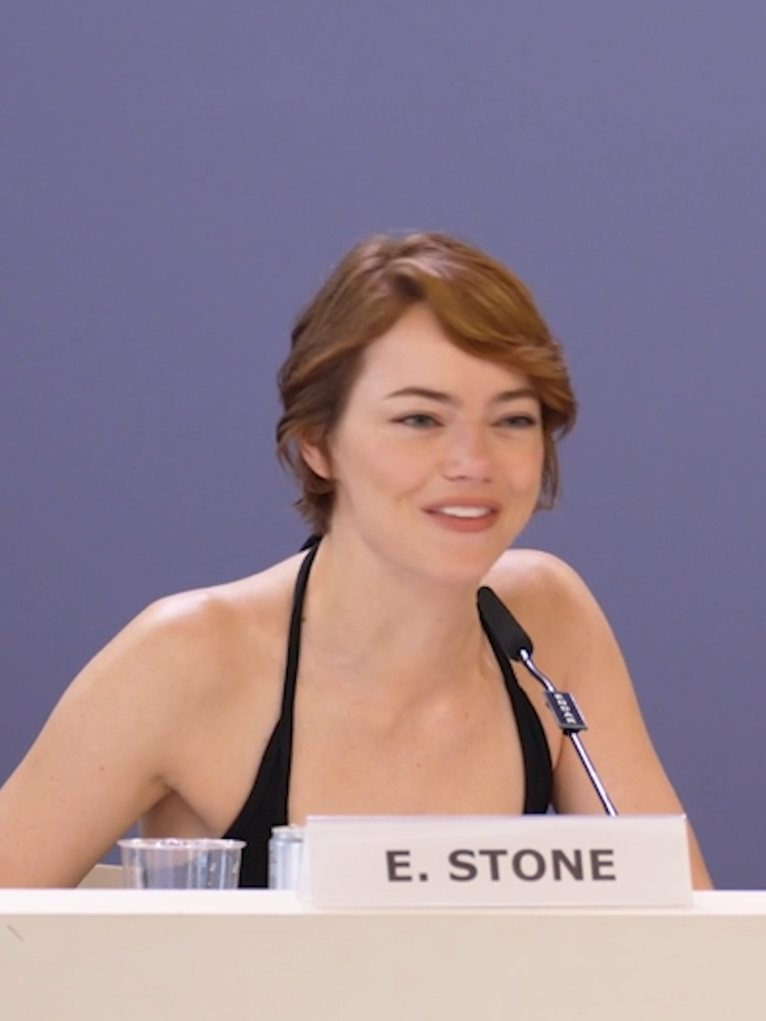 at the #venicefilmfestival press conference for #bugonia, #emmastone admits that she believes in aliens. #venezia82  source: getty images
