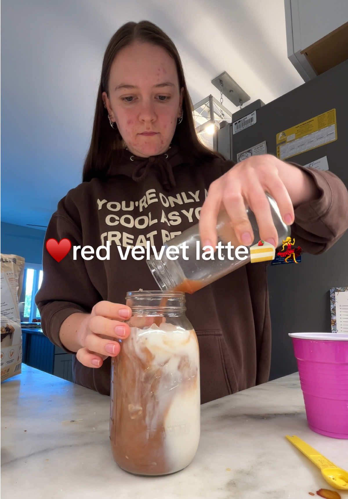 you’re only as cool as you treat people 😙♥️ @Coffee mate @Clean Simple Eats @NESCAFÉ USA @OurSeasns #morningfundrink #morningcoffee #redvelvetlatte #proffee #latteredvelvet #morningcoffee 