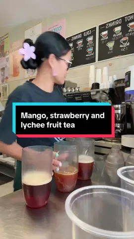 “Sweet, juicy, and refreshing! 🍓🥭✨ Our Mango Strawberry & Lychee Fruit Tea is the perfect trio that’ll make your taste buds do a happy dance. Tropical vibes in every sip!” #mamalanlan #fruittea #businessonwer 