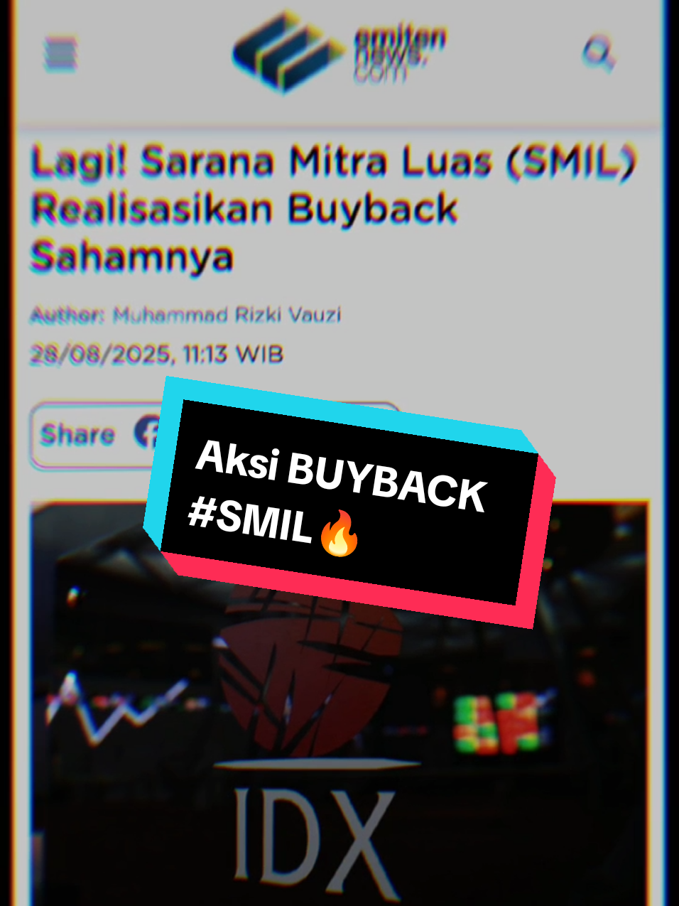 🔄 SMIL Buyback! 🔄 Emiten ini resmi merealisasikan pembelian kembali sahamnya sendiri 👀 Kenapa penting? ✅ Sinyal manajemen yakin valuasi saham masih murah ✅ Bisa jadi katalis positif buat harga ke depan ⚡ Pertanyaannya: apakah ini saatnya ikutan masuk sebelum efek buyback kerasa? #saham #news #buyback #idx #andryhakim 