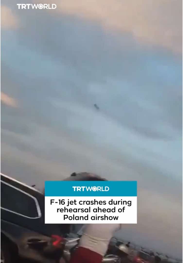 An F-16 jet crashed during a rehearsal for an airshow in Radom, central Poland, on August 28. The pilot died in the crash, a government spokesperson confirmed.