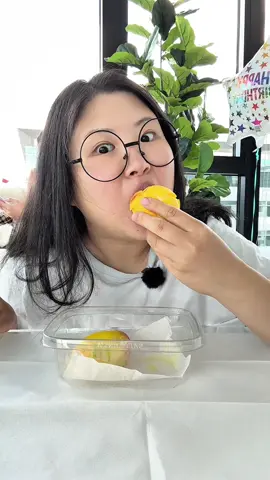 Trying the viral fruit pastries! Got them from @Emmy FrenchCorner 🍋🥭🍋🥭 #whatieatinaday #tastetest #mukbang #foodreview 