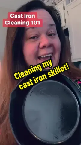 How I clean my cast iron after cooking! I don't always use soap. But if I make something with a tomato base I do. Tomatoes are acidic and can damage the surface so soap helps clean it out. Just make sure you oil it very well after it's dried thoroughly. When I bake bread I don't clean it. I just wipe it out and oil it every other time! #mountaincookinwithmissy #castironskillet #castironcare 