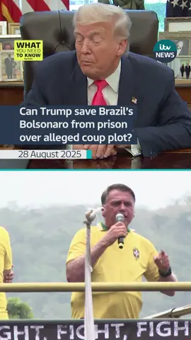 Ex-Brazil President Jair Bolsonaro's trial over an alleged coup plot is nearing its end. But could pressure from ally Donald Trump force Brazil to spare him from decades in prison? Find What You Need To Know wherever you get your podcasts #itvnews 