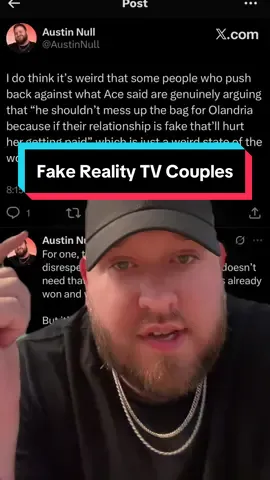 Replying to @loraine.mxo I don’t understand these takes. Especially when it involves someone (Olandria) who is VERY authentic. Are there straight up fake couples all over reality tv? Yes…but those couples are situations where BOTH people are explicitly agreeing to that. This doesn’t apply to Olandria, imo 🤷🏻‍♂️