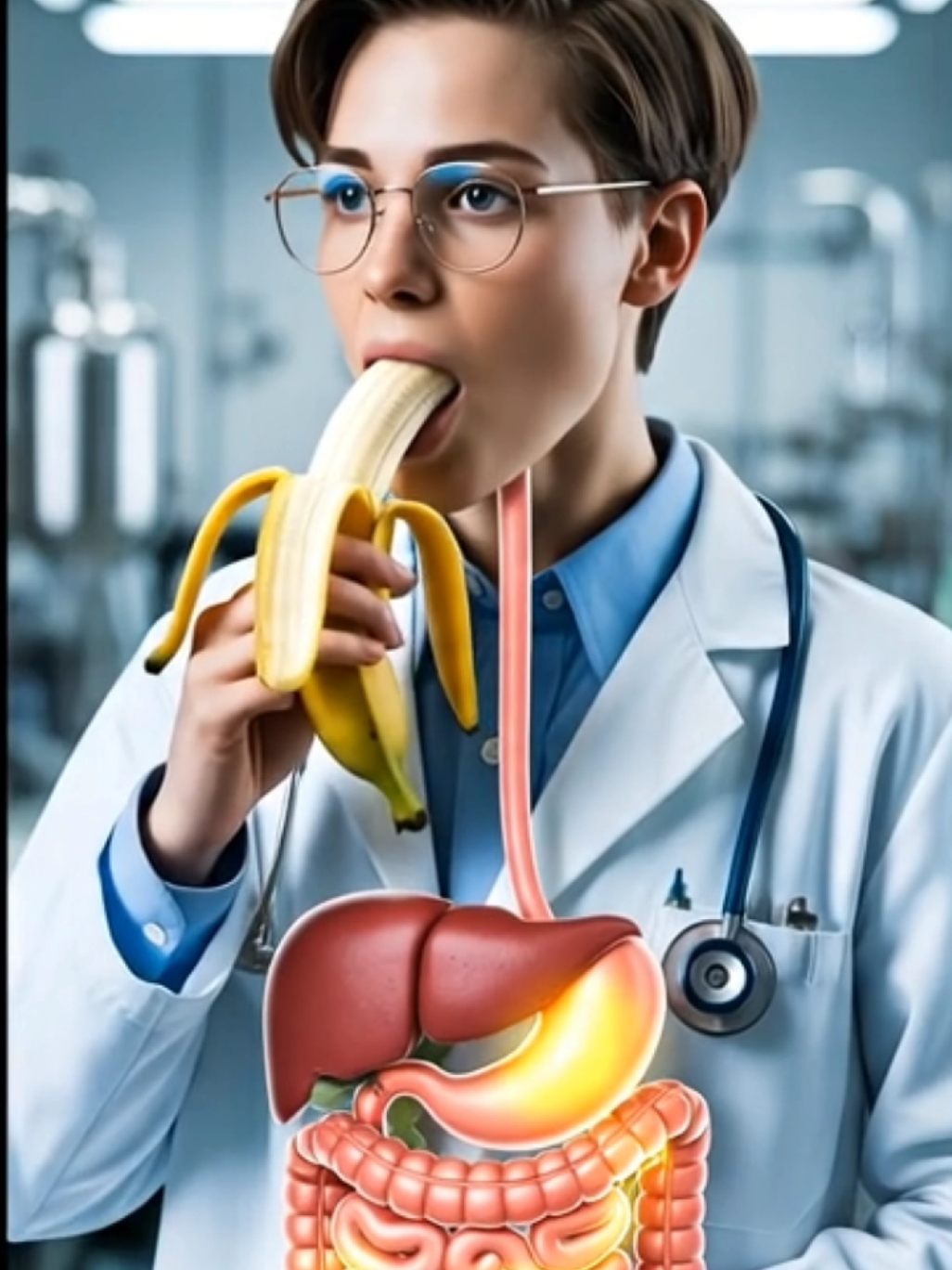 3D Animation of Banana Digestion Inside Human Body