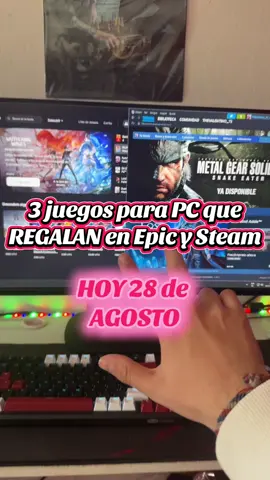 resumen de los juegos que están regalando en EpicGames y Steam hoy 28 de agosto! #juegos #regalos #epicgames #steam #fyp 