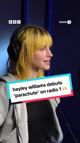 hayley williams just debuted ‘parachute’ on radio 1 💛 #hayleywilliams #radio1 #hayleywilliamsparachute #parachute 