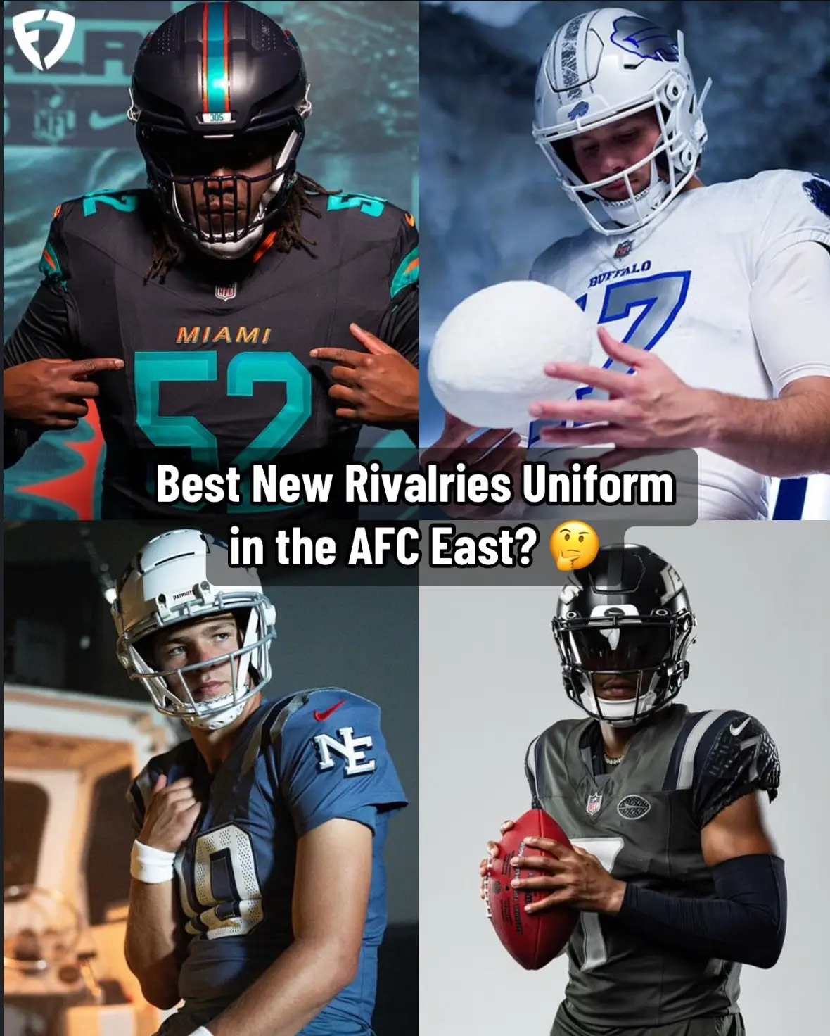 Did the Bills have the best new uniform of the AFC East? Or is it the Jets, Dolphins or Patriots? @FanDuel @Buffalo Bills #nfl #nfluniforms #buffalobills 