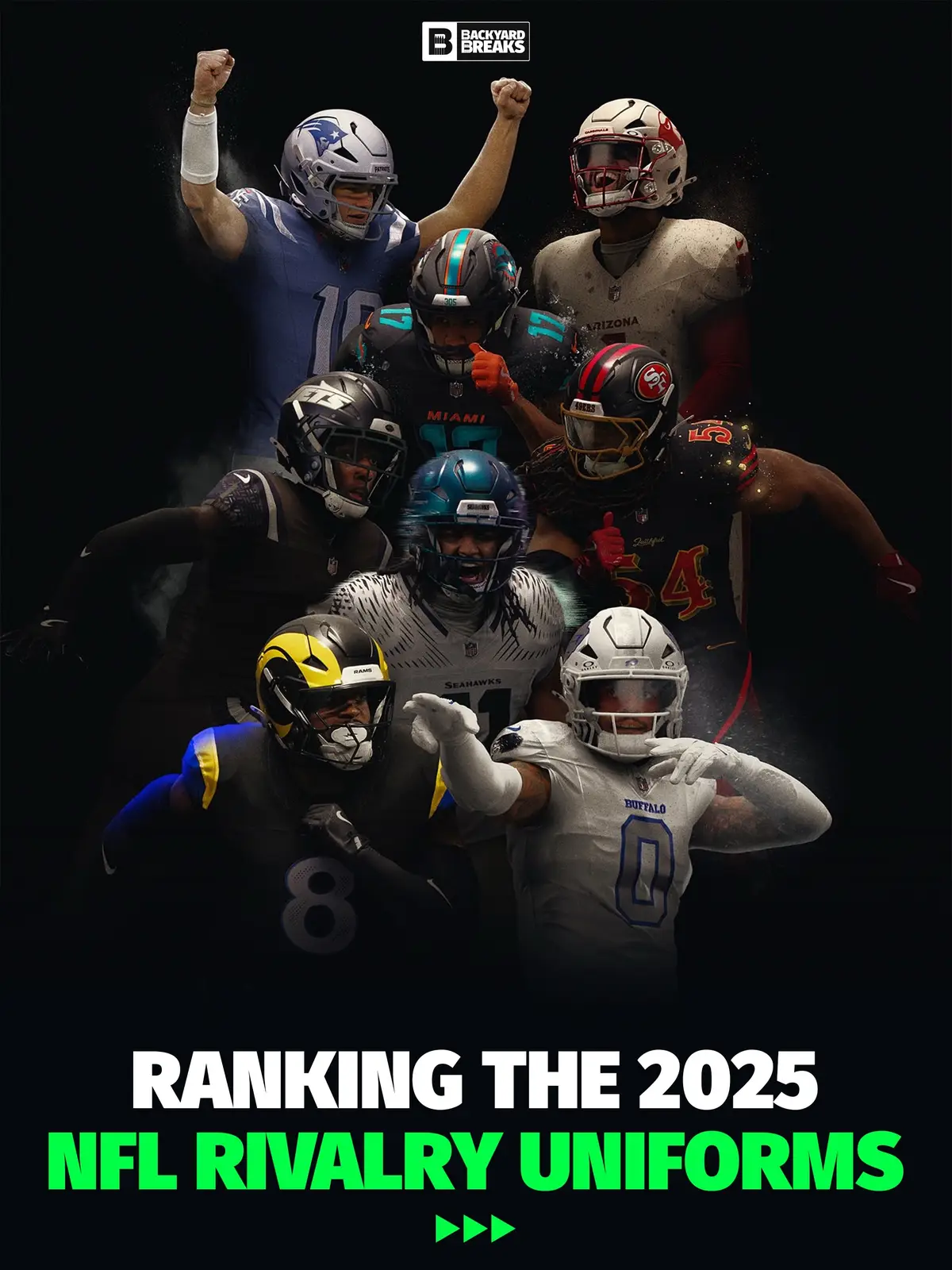 Ranking the new RIVALRY uniforms for the NFC West & AFC East teams this season 🏈 What was Arizona thinking 🥴⁉️ #NFL #NFLNews #NFLUpdates #NFLmemes