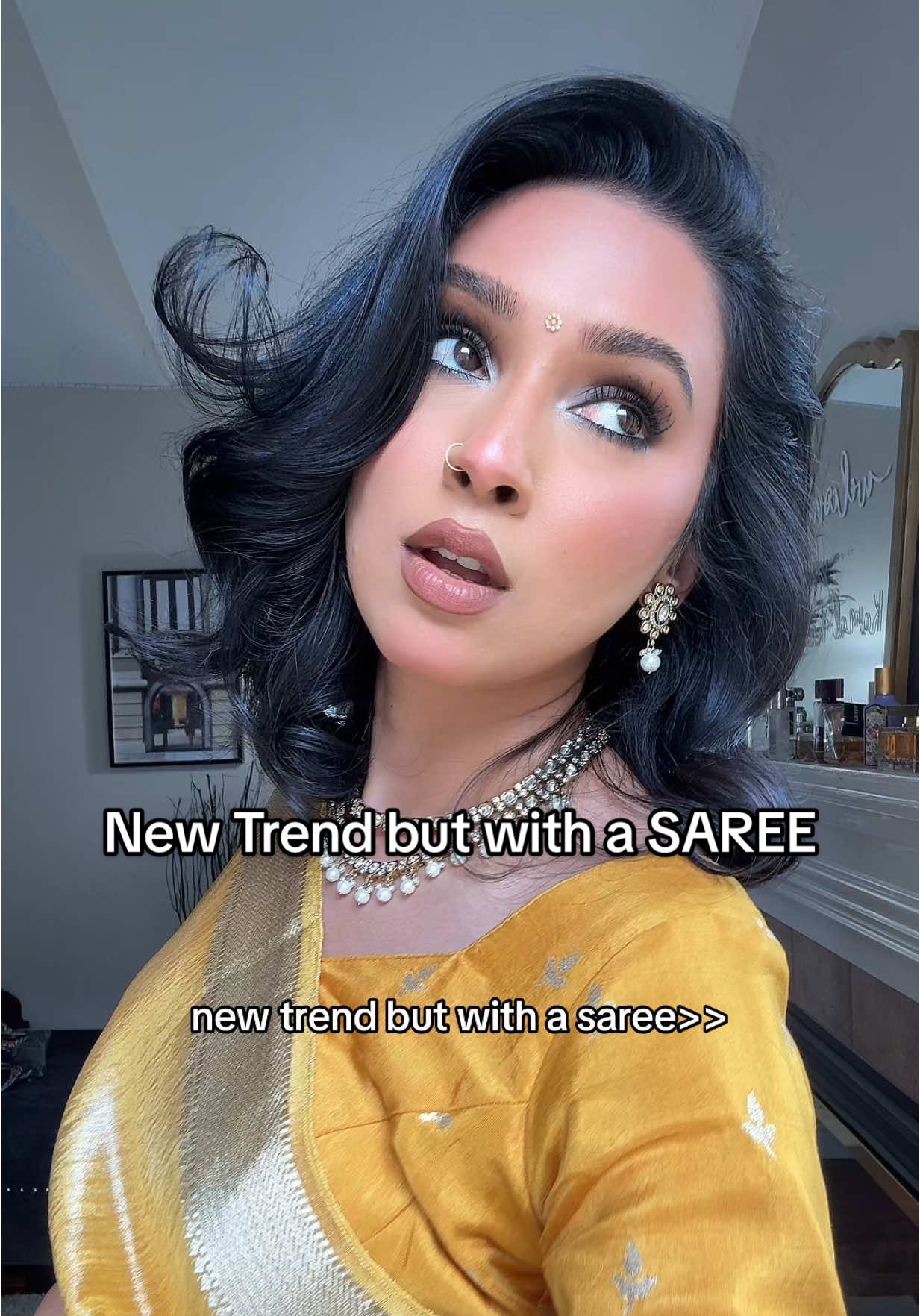 Tried this new trend but in a saree… how did I do?  #trend #dancetrend #saree 