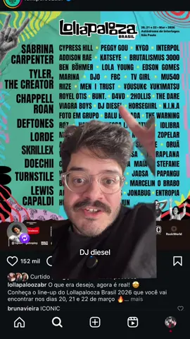 to rindo de quem eu encontrei no lineup lollapalooza brasil 2026, vocês vão assistir? 