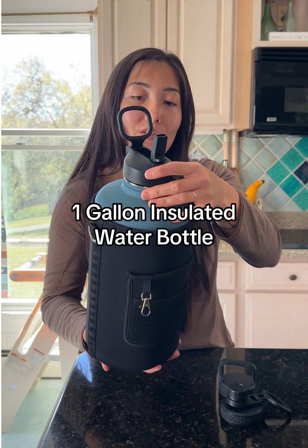 My husband loves taking this 128oz/1 gallon water bottle to work! Keeps his water cold all day and he has enough water to get through the work day! 💦 @Coolflask  #waterbottle #gallonwaterbottle #1gallon #hydration #insulatedwaterbottle 