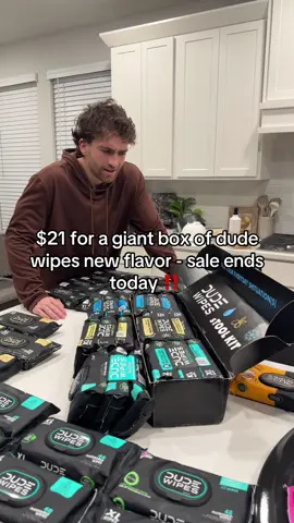 Replying to @Ej Bloodworth $21 for a giant box of dude wipes new flavor - sale ends today ‼️ #dudewipes #wipes #wetwipes #flushablewipes #dudewipesformen @dudewipes 