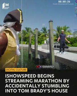 He didn’t run into his idol, Cristiano Ronaldo, but he stumbled into the next best thing, Tom Brady. IShowSpeed kicked off his 35-day nonstop YouTube streaming marathon in Miami and somehow found himself on Tom Brady’s dock to start things off. Looks like he’ll have a wild month ahead if this is how it starts. Credit: iShowSpeed/Youtube #ishowspeed #tombrady #fyp #kick #twitch