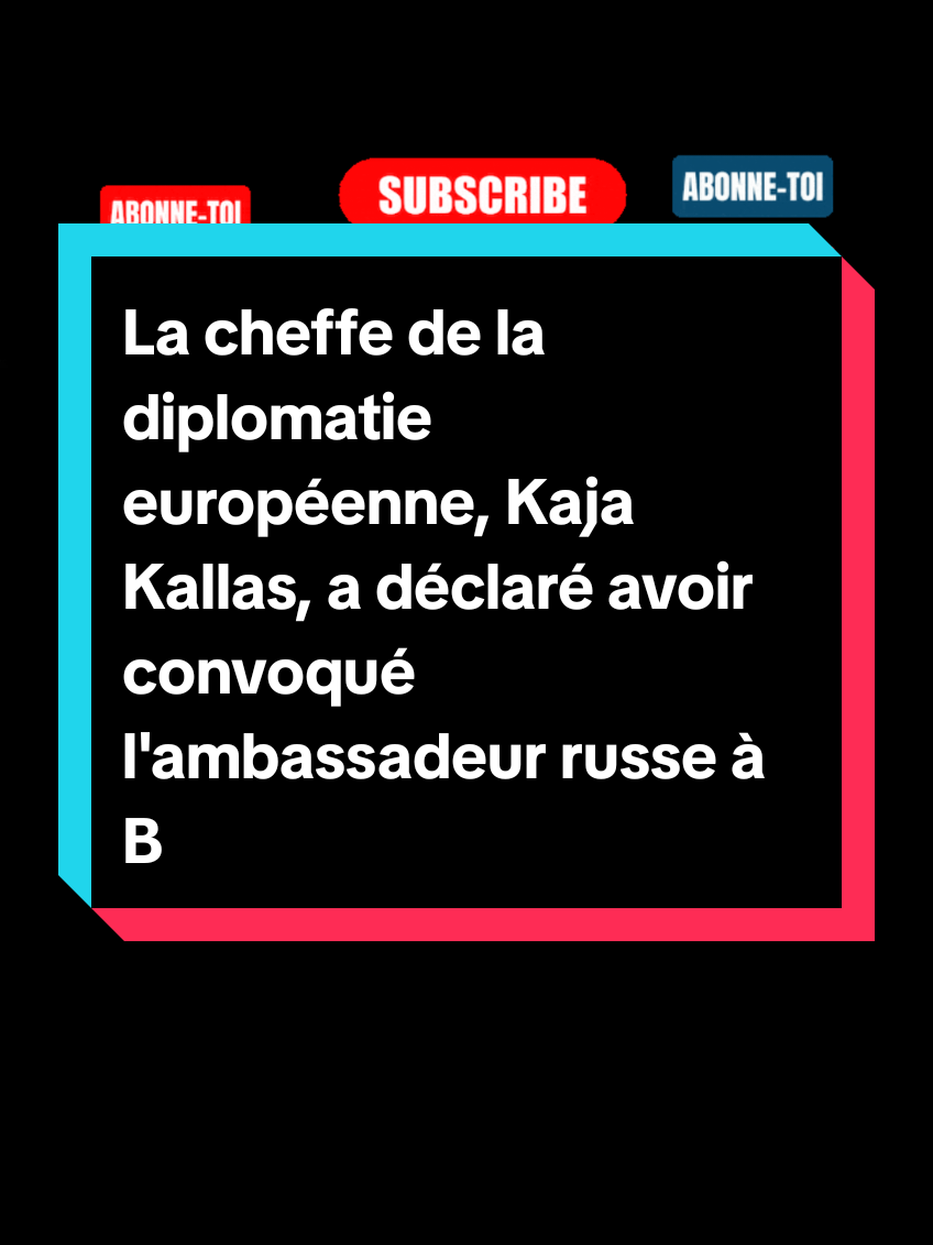 La cheffe de la diplomatie européenne, Kaja Kallas, a déclaré avoir convoqué l'ambassadeur russe à Bruxelles pour un entretien en raison des attentats contre le bâtiment de la mission de l'UE à Kiev.
