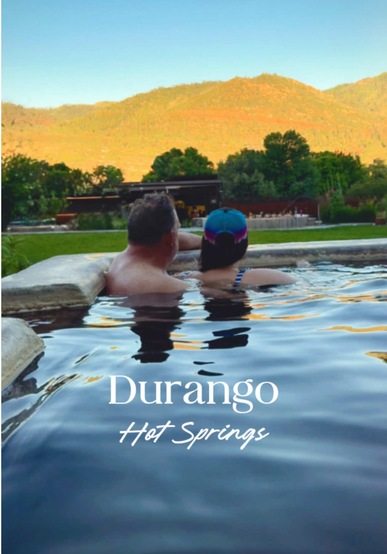 💦 Soak, swim, and unwind at Durango Hot Springs Resort & Spa! This was our favorite thing to do when visiting Durango recently.. nothing better than soaking in the hot springs & watching the sunset after hiking all day 🥾 Here's the info 👇 -They have 30+ terraced mineral pools, private cedar tubs, and a 25-meter resort-style pool for swimming. Hours: Daily 9am - 10 pm  2-hour slots :$39 adults / $19 kids Reservations recommended for pools & spa. They also have lockers for rent, snack bar, food truck. *No food allowed in but you can bring a water bottle #durango #hotspringscolorado #hotsprings #durangohotspring #durangocolorado 