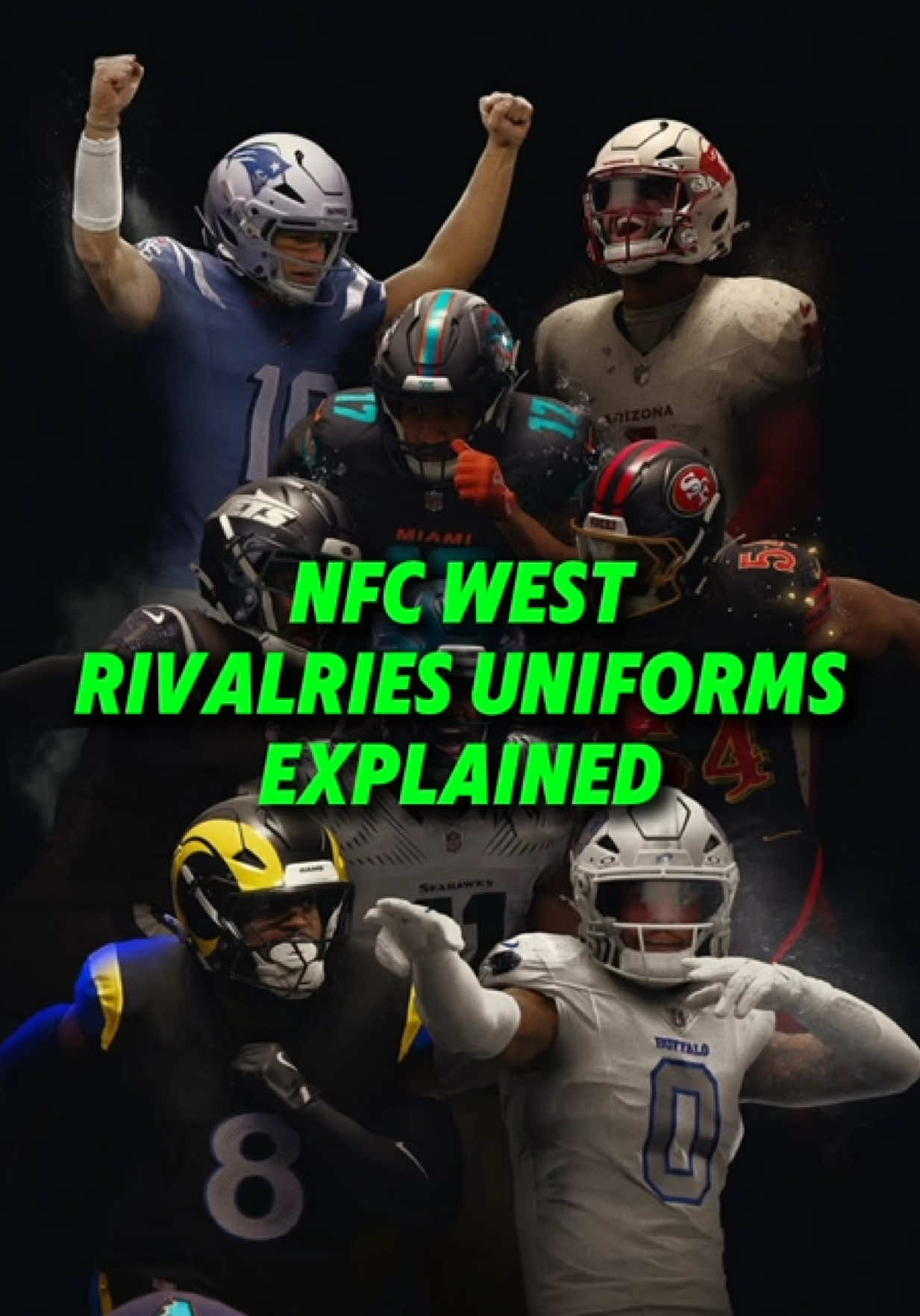 This is a breakdown of all the details included in the new NFL Rivalries Uniforms (NFC West Edition)!  What are your thoughts on these new uniforms? Do you have a favorite or least favorite? 🤔 #nfl #nflfootball #nflrivalries #nfltiktok #nflnews  (Seattle Seahawks, San Francisco 49ers, Los Angeles Rams, Arizona Cardinals, jersey, helmet, uniform)