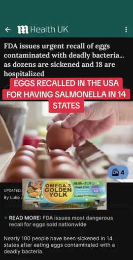 US FDA issues recall on eggs #ComfortSegredos #news #eggs #salmonella #usa 
