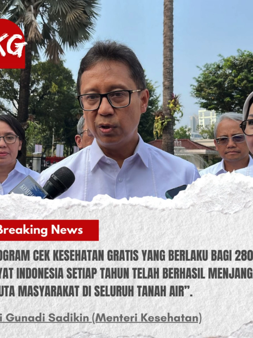 Program Cek Kesehatan Gratis Yang Berlaku Bagi 280 Juta Rakyat Indonesia Setiap Tahun Telah Berhasil Menjangkau 21 Juta Masyarakat di Seluruh Tanah Air Program pemeriksaan kesehatan gratis yang menargetkan 280 juta rakyat Indonesia setiap tahun telah menunjukkan dampak positif dengan menjangkau 21 juta masyarakat di berbagai wilayah. Di bawah arahan Presiden Prabowo, program ini menjadi salah satu pilar utama dalam upaya meningkatkan kualitas hidup masyarakat melalui pencegahan dan deteksi dini berbagai penyakit. Cakupan program ini mencakup berbagai lapisan masyarakat, dari anak-anak hingga lansia, dengan fokus pada pemerataan akses kesehatan di seluruh penjuru tanah air. Keberhasilan ini didukung oleh kerja sama antara pemerintah pusat dan daerah, yang memastikan fasilitas kesehatan tersedia bahkan di wilayah terpencil, sejalan dengan visi Presiden Prabowo untuk membangun Indonesia yang lebih sehat dan sejahtera. #CekKesehatanGratis