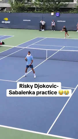 Luckily for Djokovic, Sabalenka’s serve was precise 😂  Video credit: u/Half-ElvenPrince Reddit #tennis #sports #foryou #fyp #viral 
