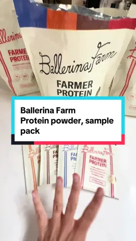 ballerina Farms protein powder sample pack! Try out all the flavors before you decide on one! #ballerinafarm #protein #proteinpower #ballerinafarmprotein #samplepack #tiktokshoplabordaysale #TikTokShopCreatorPicks 