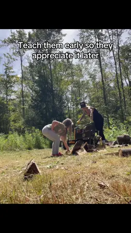 You have to earn your keep around here 🤷‍♀️ #teachthemyoung #helper #wood #fyp 
