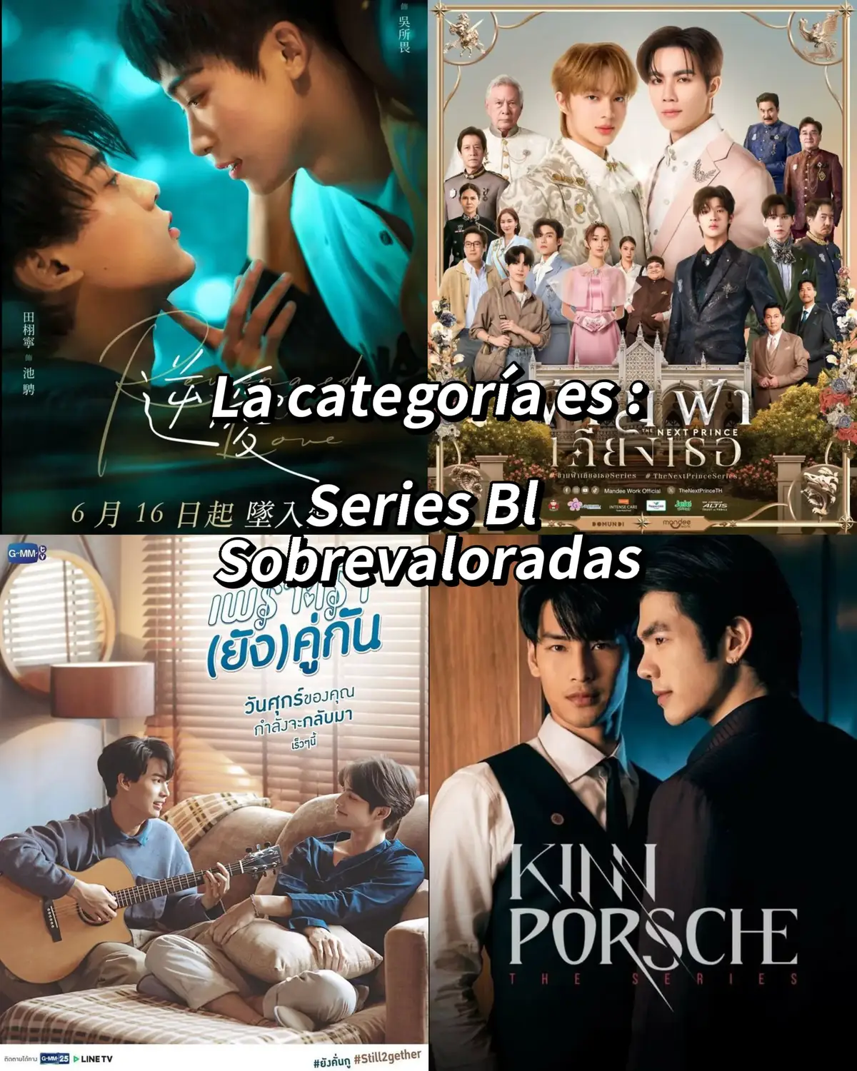 aquí no se está discutiendo si te gusto la serie o no, o si es buena o mala, simplemente están sobrevaloradas o tú qué opinas ? #revengedlove  #2gethertheseries  #kinnporschetheseries  #thenextprince  #boyslove 