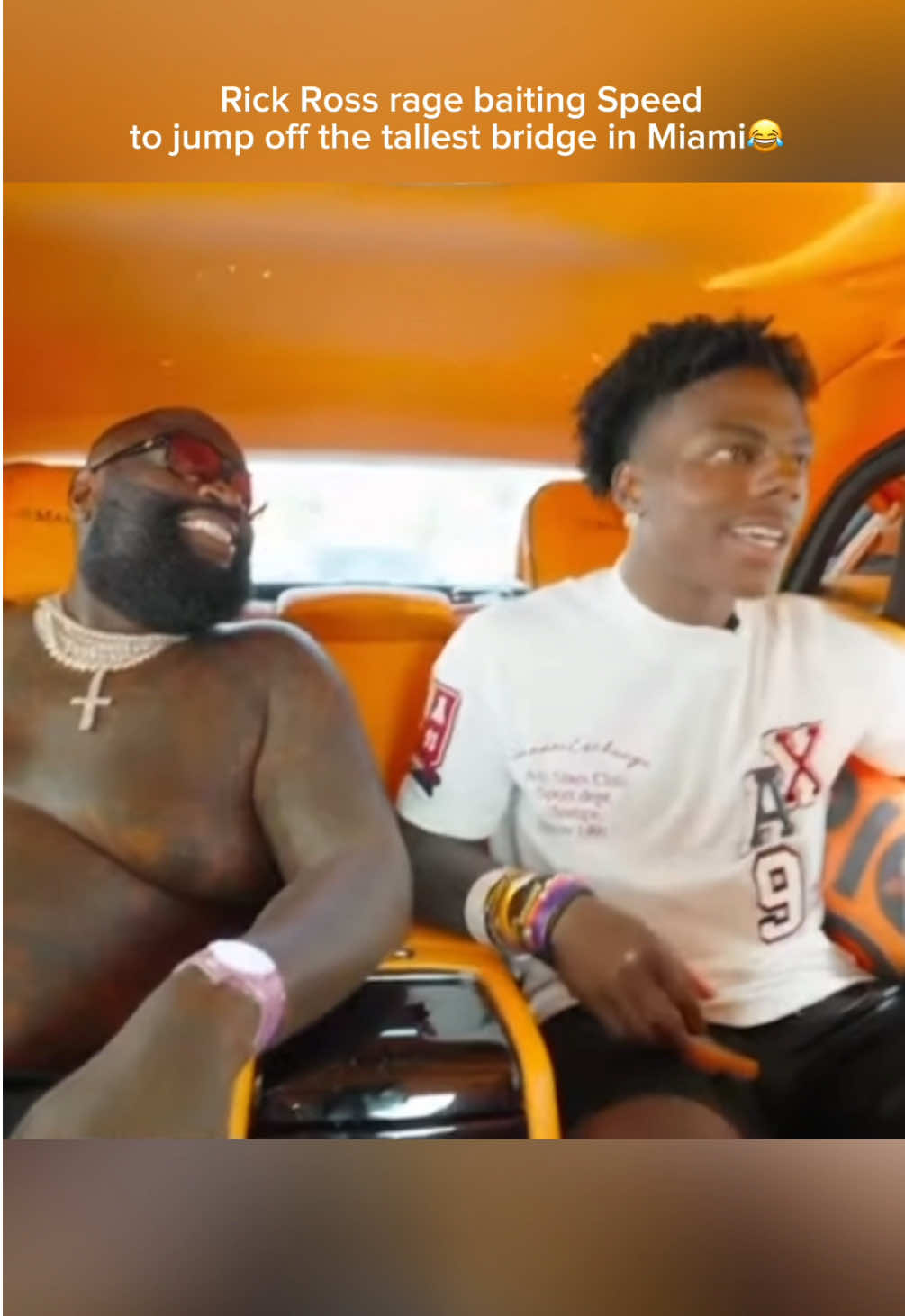 Rick Ross rage baiting Speed to jump off the tallest bridge in Miami😂 #ishowspeed #rickross #miami 