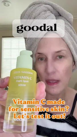 A lot of people say Vitamin C is too harsh for sensitive skin. But NOT this one. With Green Tangerine and Centella, it's brightening AND calming! #GlowIn2Weeks #Goodal @goodal USA #vitaminc #skincaretips 