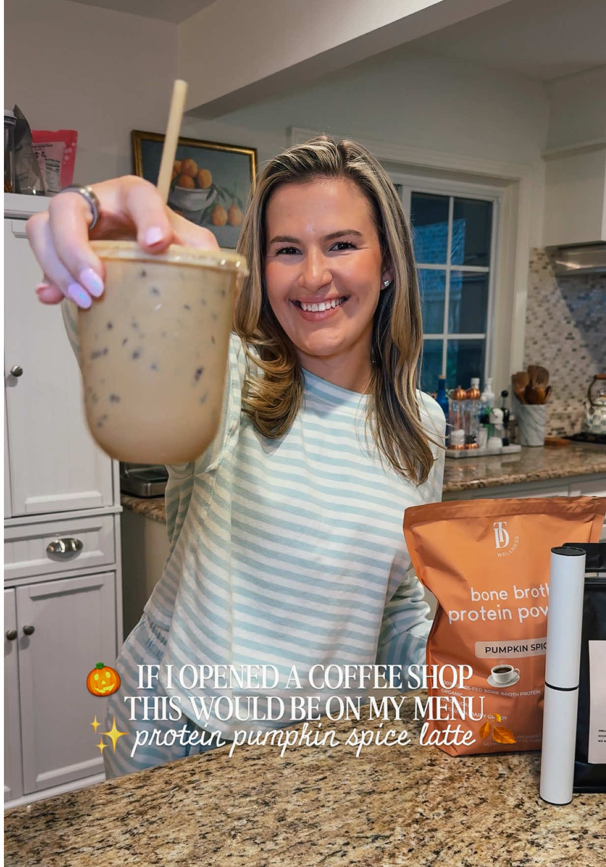 IF I OPENED UP A COFFEE SHOP...this would be on my menu: iced protein pumpkin spice latte🎃☕️✨ To enter my @Taylor Dukes, FNP-BC protein pumpkin spice latte bundle⏩ head over to IG and enter on the same video! MY PROTEIN PUMPKIN SPICE LATTE RECIPE: - 2 shots espresso - 1 scoop TDW pumpkin spice protein powder  - 6 oz. whole milk - 2 tbsp. pumpkin spice creamer, frothed - crushed iced  #pumpkinseason #pumpkinspice #icedlatterecipe #pumpkinspicelatte #tdwpartner  