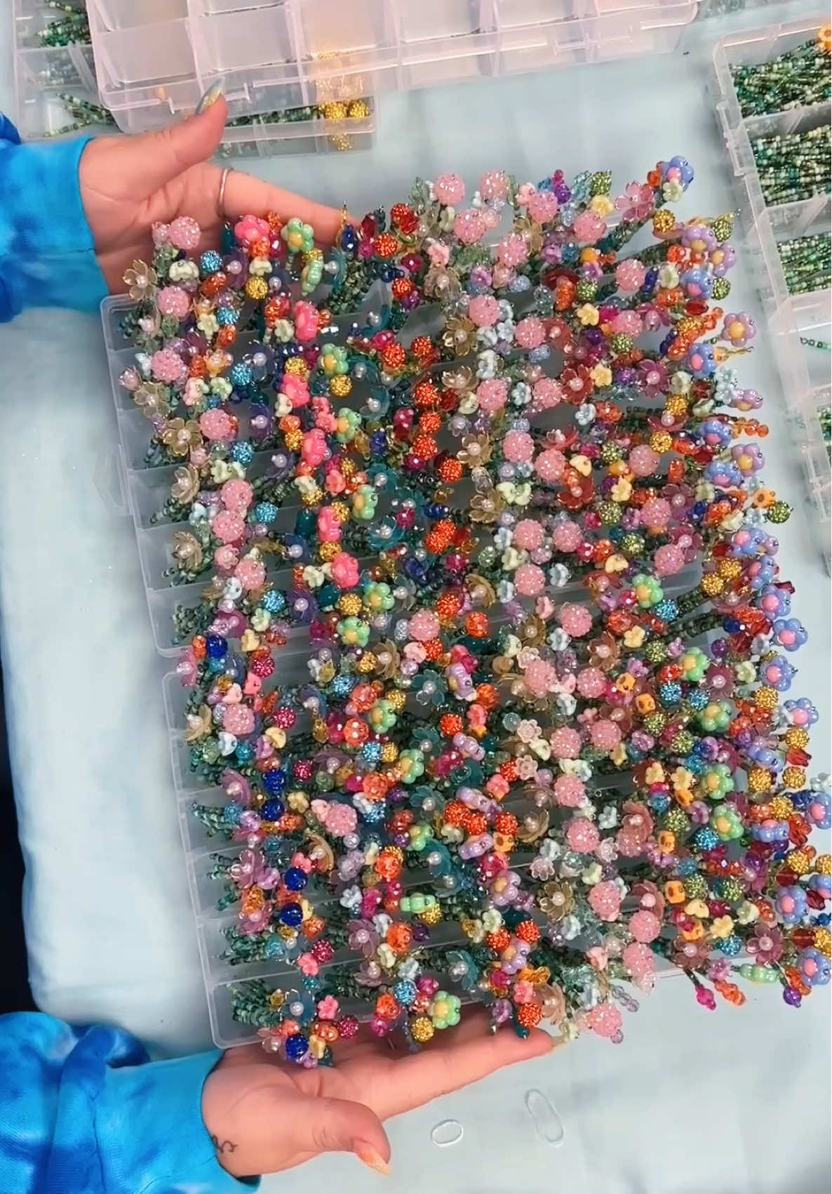 Replying to @Nicky the Vamp 🦹🏻‍♀️🩸💉 ✨150 bouquets!!! Beaded flowers and stickers are still available, link in my bio✨ #zenspiredesigns #SmallBusiness #beadedflowers #satisfyingvideo