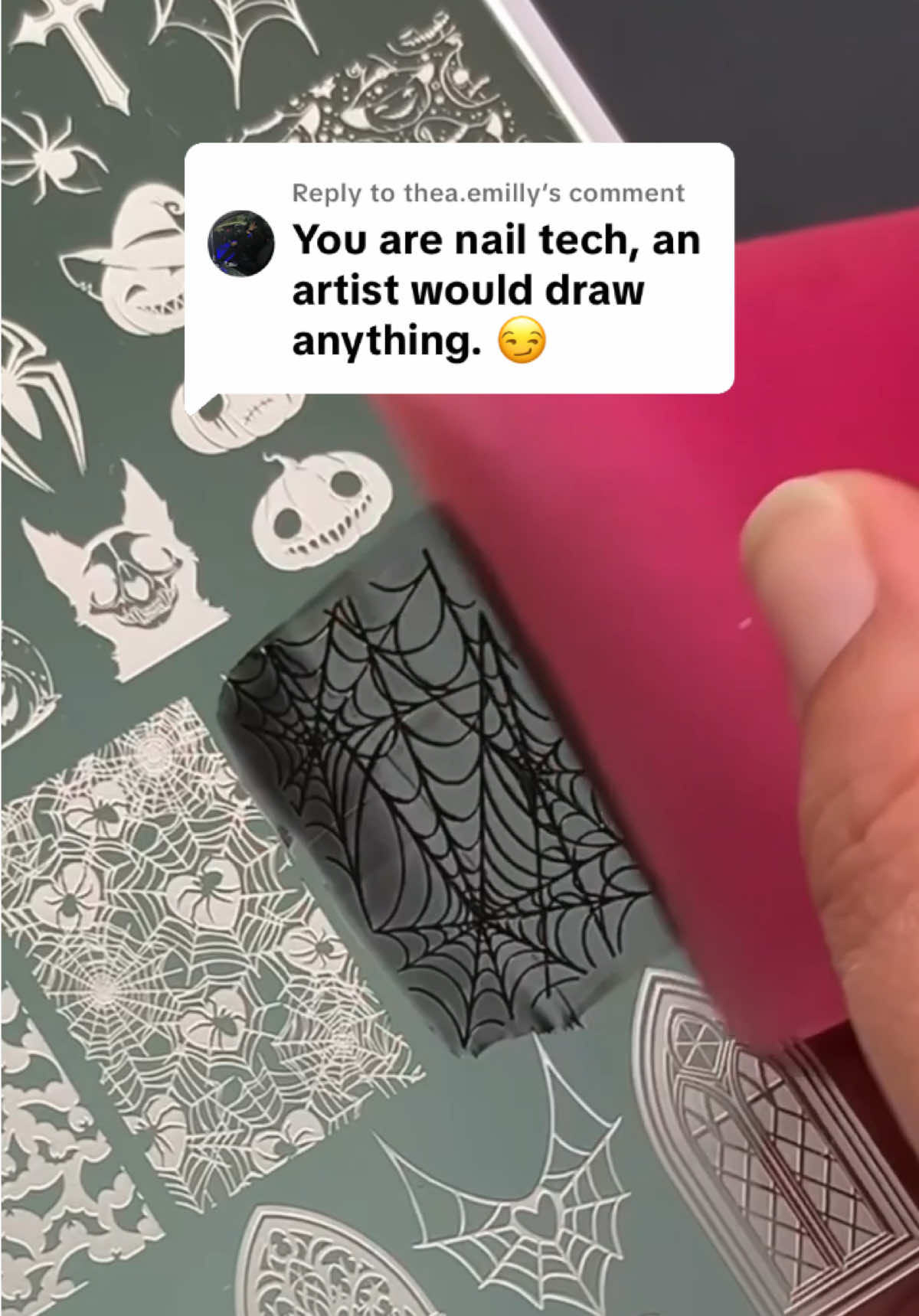 Replying to @thea.emilly 👹 — #apresgelx #peekaboonails #nailstamping #redbottoms #halloweennails 