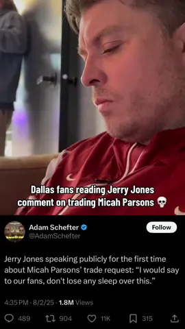 Dallas Cowboys fans reading Jerry Jones comment on trading Micah Parsons 💀