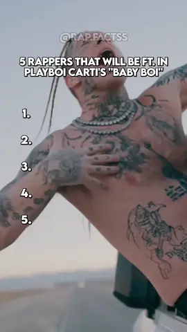 5 rappers that will be featured in Playboi Carti's Baby Boi #raptok #hiphop #rap #jamwayne #nf 