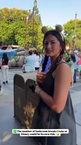 Bathroom breaks = its own ride! 😂  #disneyadult #disneytok #disneyland #disneyblogger #disneyhumor 