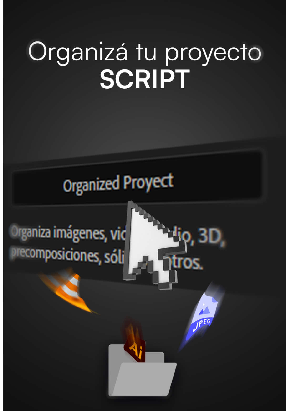Organizá tus proyectos en After Effects super facil con este script. Asi cuando tengas que enviar tus archivos a alguien o abrir un proyecto mucho tiempo despues, va a estar todo organizado #aftereffects #motiongraphics #videoeditor 