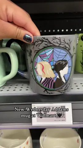 Perfect for spooky season 🖤🐦‍⬛🕸️ #wednesdayaddams#addamsfamily#wednesday#walmart#walmartfinds#enid#enidsinclair#jennaortega#emmamyers#wednesdayaddamsedit#mug 