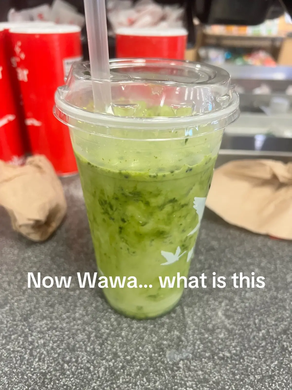 ugly AND not even to the top?!?@Wawa you have 24 hours to respond 🤨🤨  (I love you Wawa and I’m not actually mad it was still very yummy) #wawa #matcha #philly 