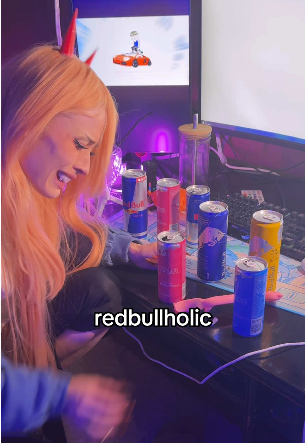 I forgot to put the red bull with the arcane , so you know I have it.✋🏻 #power #chainsawman 