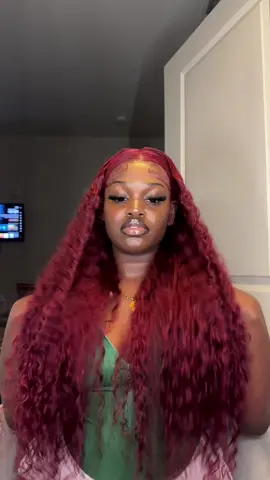 If you love deep red hair, check this out! 😱 | 30-inch Deep Wave Wig💖 Wig from @sterlyhair_shop #sterlyhair #99jwig #deepwavehair #fyp #wiginstall  